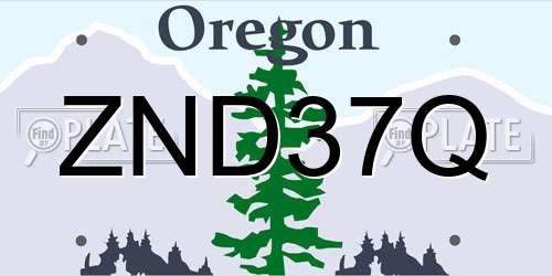 ZND37Q Oregon License Plate