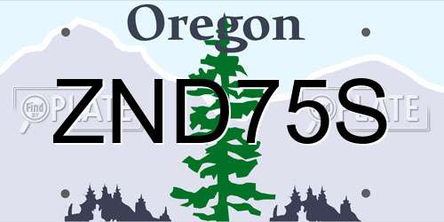 ZND75S Oregon License Plate