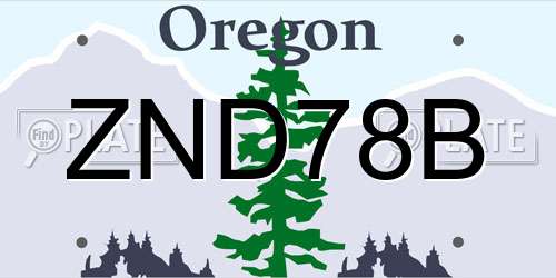 ZND78B Oregon License Plate