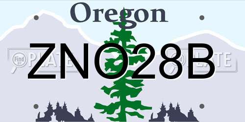 ZNO28B Oregon License Plate