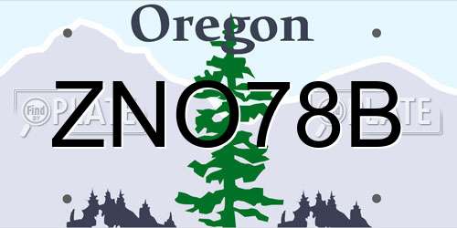 ZNO78B Oregon License Plate