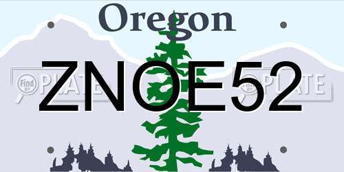 ZNOE52 Oregon License Plate