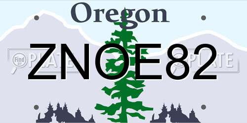 ZNOE82 Oregon License Plate