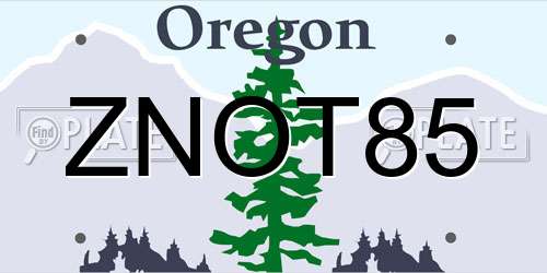 ZNOT85 Oregon License Plate