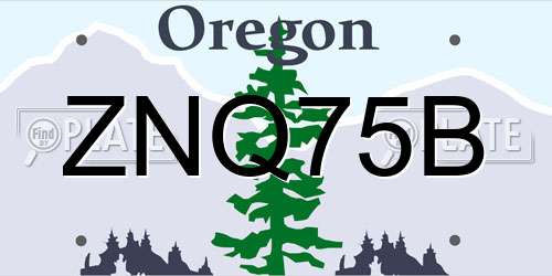 ZNQ75B Oregon License Plate