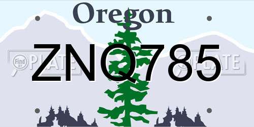 ZNQ785 Oregon License Plate
