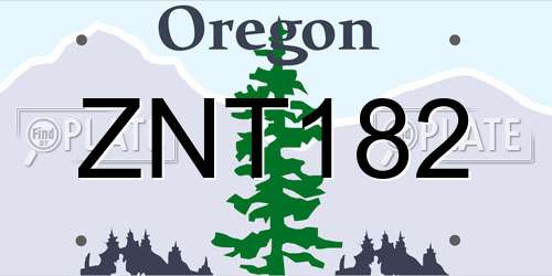 ZNT182 Oregon License Plate