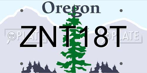ZNT18T Oregon License Plate