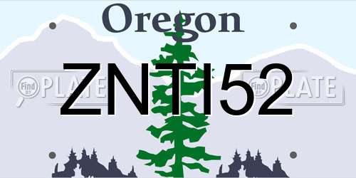 ZNTI52 Oregon License Plate