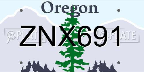 ZNX691 Oregon License Plate