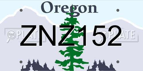 ZNZ152 Oregon License Plate