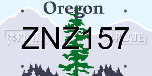 ZNZ157 Oregon License Plate