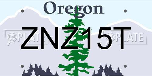 ZNZ15T Oregon License Plate