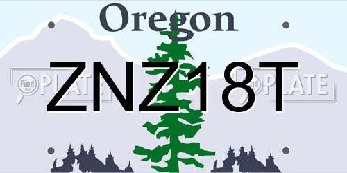 ZNZ18T Oregon License Plate
