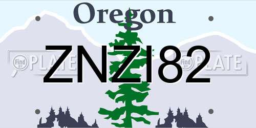 ZNZI82 Oregon License Plate