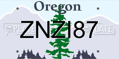ZNZI87 Oregon License Plate