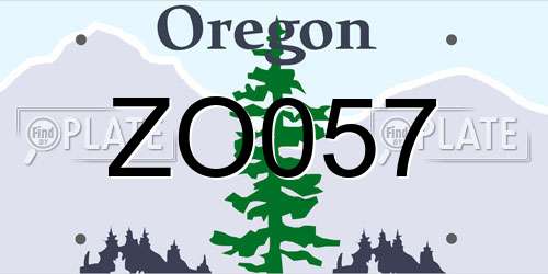 ZO057 Oregon License Plate