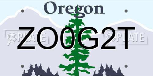 ZO0G2T Oregon License Plate