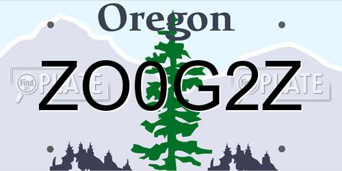 ZO0G2Z Oregon License Plate