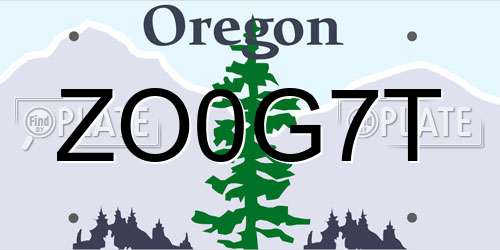 ZO0G7T Oregon License Plate