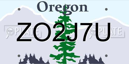 ZO2J7U Oregon License Plate
