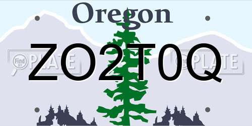 ZO2T0Q Oregon License Plate