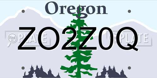 ZO2Z0Q Oregon License Plate