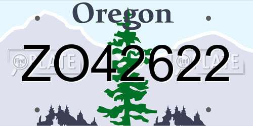 ZO42622 Oregon License Plate