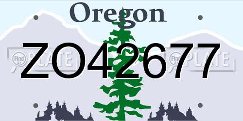ZO42677 Oregon License Plate