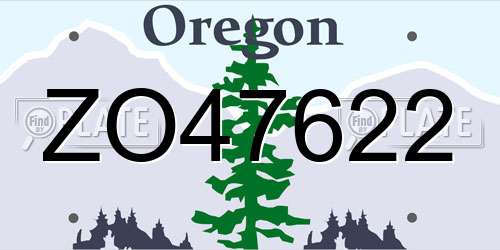 ZO47622 Oregon License Plate