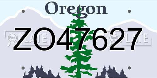 ZO47627 Oregon License Plate