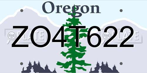 ZO4T622 Oregon License Plate