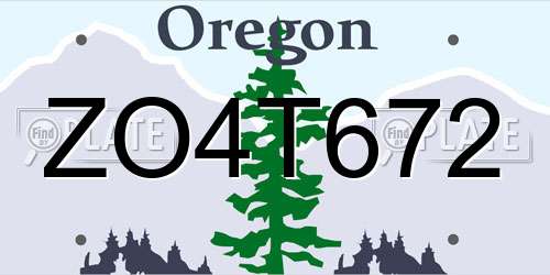 ZO4T672 Oregon License Plate