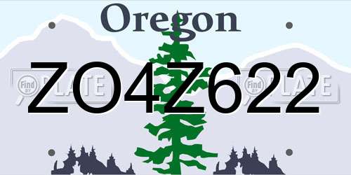 ZO4Z622 Oregon License Plate