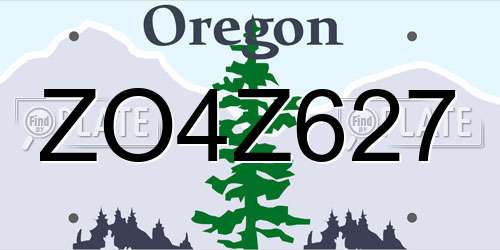 ZO4Z627 Oregon License Plate