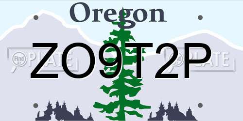 ZO9T2P Oregon License Plate