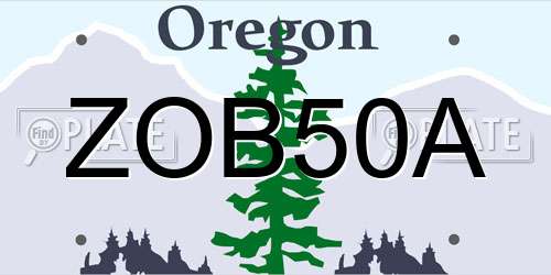 ZOB50A Oregon License Plate