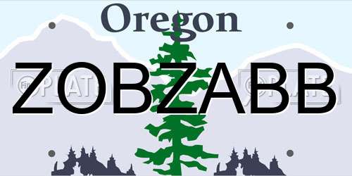 ZOBZABB Oregon License Plate