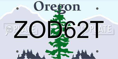 ZOD62T Oregon License Plate