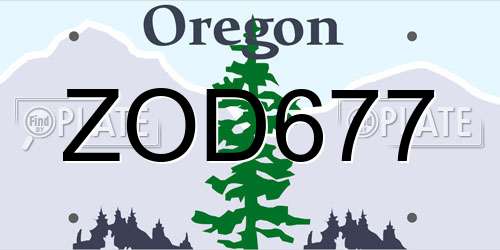 ZOD677 Oregon License Plate