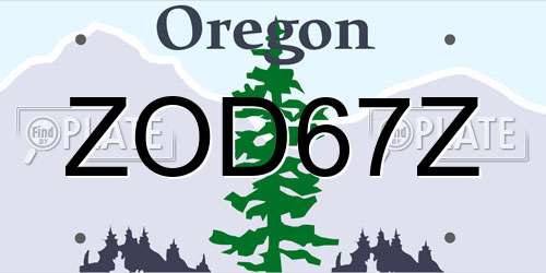 ZOD67Z Oregon License Plate