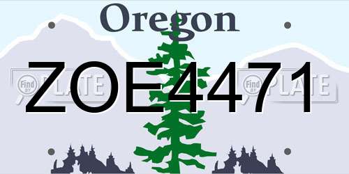ZOE4471 Oregon License Plate