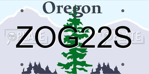 ZOG22S Oregon License Plate