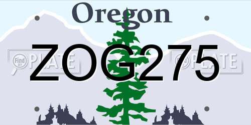 ZOG275 Oregon License Plate