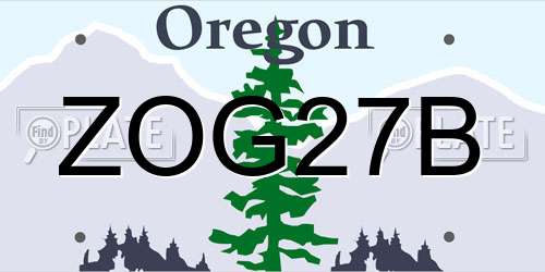 ZOG27B Oregon License Plate