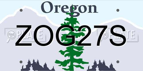 ZOG27S Oregon License Plate