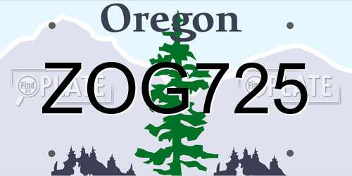 ZOG725 Oregon License Plate
