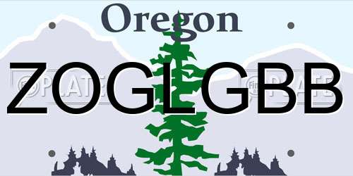 ZOGLGBB Oregon License Plate