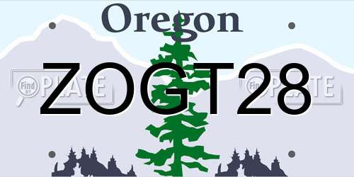 ZOGT28 Oregon License Plate