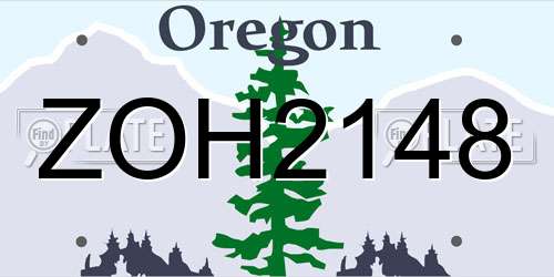 ZOH2148 Oregon License Plate
